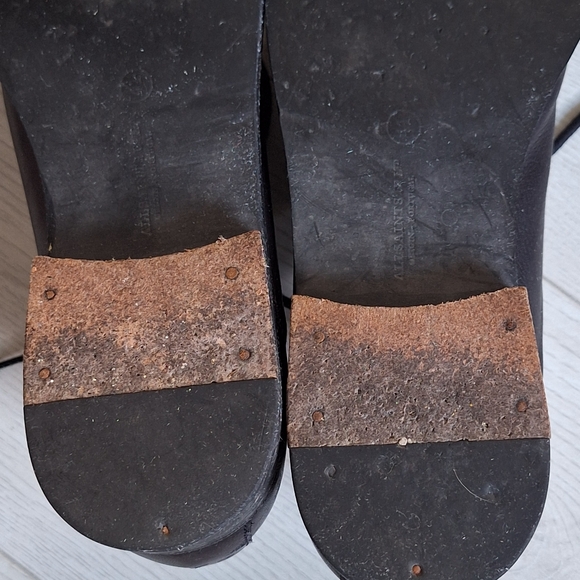 All Saints Black Leather Cap Toe Oxford Shoes 41 - Picture 10 of 13